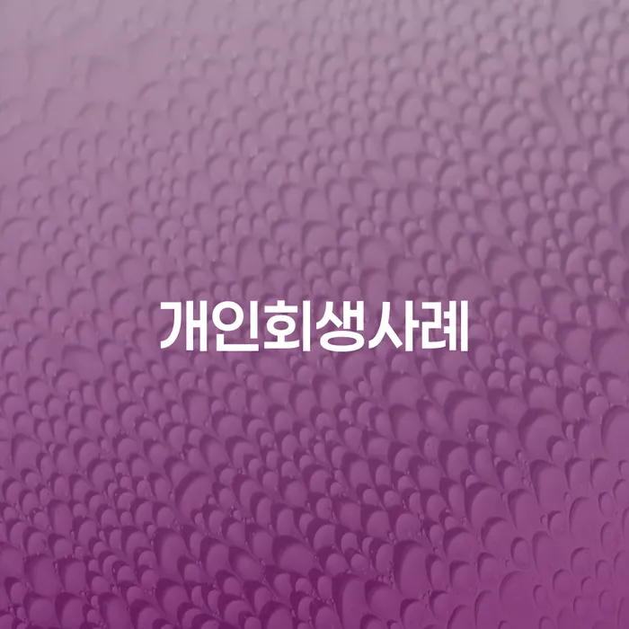 개인회생변제금미납 개인회생 대해서