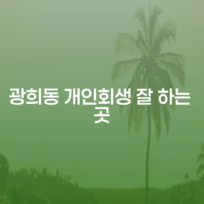 광희동 개인회생 잘 하는 곳