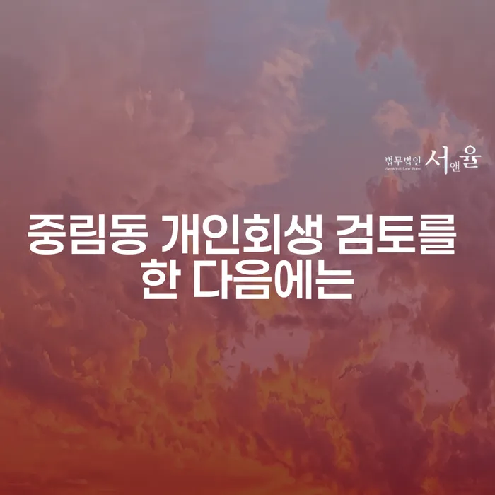 중림동 개인회생 검토를 한 다음에는