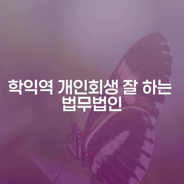 학익역 개인회생 잘 하는 법무법인