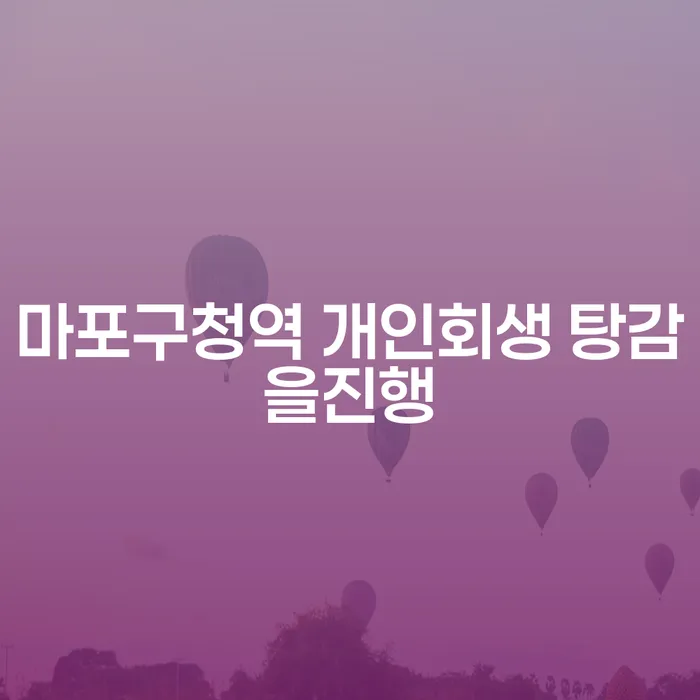 마포구청역 개인회생 탕감을진행